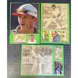 Cricket Collection 3 A4 sheets with affixed photos and magazine pages includes some good