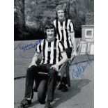 Autographed Newcastle 8 X 6 Photo - B/W, Depicting Terry Mcdermott And Pat Howard Posing For