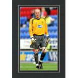 Chris Kirkland signed 15x10 mounted colour photo pictured while playing for Wigan Athletic.