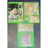 Cricket Collection 3 A4 sheets with affixed photos and magazine pages includes some good