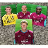 West Ham Football collection 4 signed 6x4 colour photo includes Teddy Sheringham, Nigel Reo Coker,
