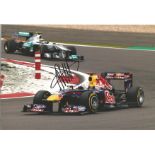 Motor Racing Sebastian Vettel signed 12x8 colour photo pictured while driving for Red Bull in