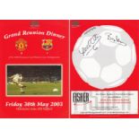 Autographed Man United Menu, A Superb Menu Issued For A 12th Anniversary Of Man United's Victory