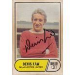 Autographed Denis Law Trading Card, Issued By A & Bc From Their 1969/70 Green Back Set, Signed Using