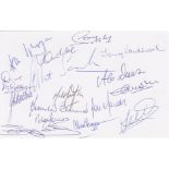 Autographed Man United Card, A Large White Index Card Superbly Signed In Blue Ink By Former