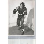 Boxing Ezzard Charles signed 10x8 black and white very rare original black and white photo. Ezzard