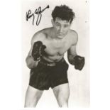 Boxing Rocky Graziano signed 10x8 black and white photo rare signature. Thomas Rocco Barbella (