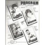 Boxing Micky Ward signed 11x9 black and white program card. George Michael Ward Jr. , often known by