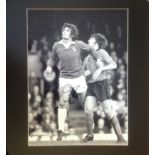 John Hurst signed 20x16 mounted black and white photo pictured in action for Everton. John Hurst