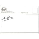 Tennis Fred Perry signed Wimbledon Tennis Southfield Station vintage postcard signature on