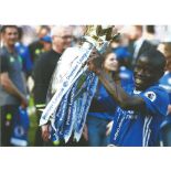 Football N Golo Kanté signed 12x8 colour photo pictured celebrating with the Premier League