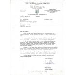 Football Bobby Robson signed Football Association Typed letter dated 15th March 1983. Good