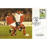 Football Paul Gascoigne signed commemorative World Cup 94 postcard PM Antigua and Barbuda July 30,