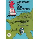 Autographed Man United Programme, 1976 UEFA Cup Tie V Juventus At Old Trafford, Signed To The