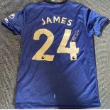 Football Reece James signed Chelsea replica home shirt signature on back. Size medium. Reece James