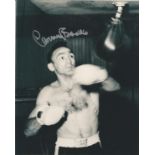 Boxing Carmen Basilio signed 10x8 black and white photo. Carmen Basilio (born Carmine Basilio, April