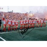 Autographed Phil Neal 8 X 6 Photo - Col, Depicting A Wonderful Image Showing Liverpool Players