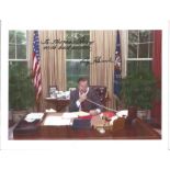 George Bush Sr signed 12x10 White House colour photo dedicated. Good condition. All autographs