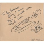 Colin Baker signed 6x5 album page taken from broadcaster Jan Leeming own personal collection