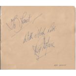 Roy Dotrice signed 6x5 album page taken from broadcaster Jan Leeming own personal collection