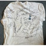 Football Spurs Legends multi signed retro shirt 22 signatures from White Hart Lane legends such as