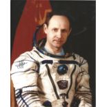 Space Anatoly Artsebarsky signed 10x8 colour photo. Soviet cosmonaut. He became a cosmonaut in 1985.