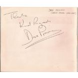 Dave Prowse signed 6x5 album page taken from broadcaster Jan Leeming own personal collection