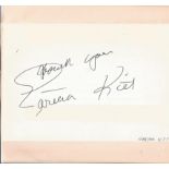 Eartha Kitt signed 6x5 album page taken from broadcaster Jan Leeming own personal collection. Good