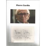 Pierre Cardin 12x8 mounted signature piece includes signed album page and colour photo. Pierre