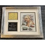 Mike Hawthorn 18x14 mounted and framed signature piece includes superb colour print of the 1958