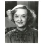 Bette Davis signed 10x8 black and white photo. Ruth Elizabeth "Bette" Davis (April 5 , 1908 -