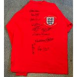 Football 1966 World Cup Winners 40th Anniversary multi signed retro shirt 10 signature includes