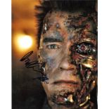 Arnold Schwarzenegger signed 16x12 Terminator colour photo. Arnold Alois Schwarzenegger ( born