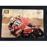 Barry Sheene signed 17 x 24 inch colour Motor Cycle News poster. Great image of Sheene racing Mike