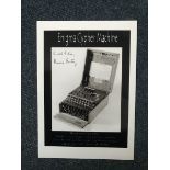 Bletchley Park Keith and Mavis Batey signed 7 x 5 inch b/w photo of the WW2 Enigma Machine.