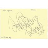 John Pertwee signature. Dated 1975. John Devon Roland "Jon" Pertwee was an English actor,