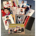 Motor Racing collection 14 assorted signed colour photos featuring various Formula One teams. Good