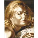 Shirley Eaton signed 10x8 colour image. Image taken from her role on James Bond Movie Goldfinger.