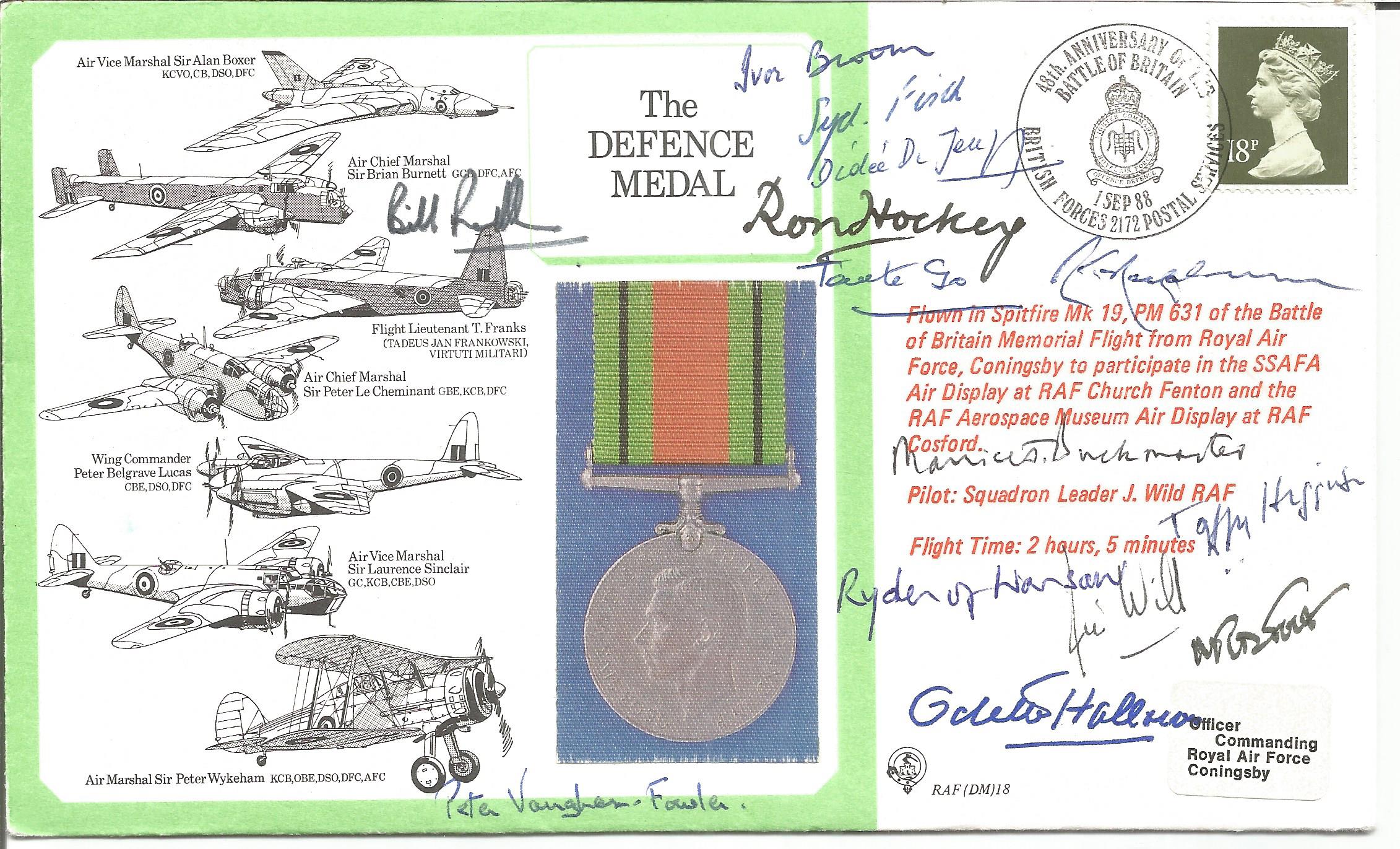 WW2 Rare multiple signed cover celebrating the Defence Medal and the 48th Anniversary of the