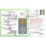 WW2 Rare multiple signed cover celebrating the Defence Medal and the 48th Anniversary of the