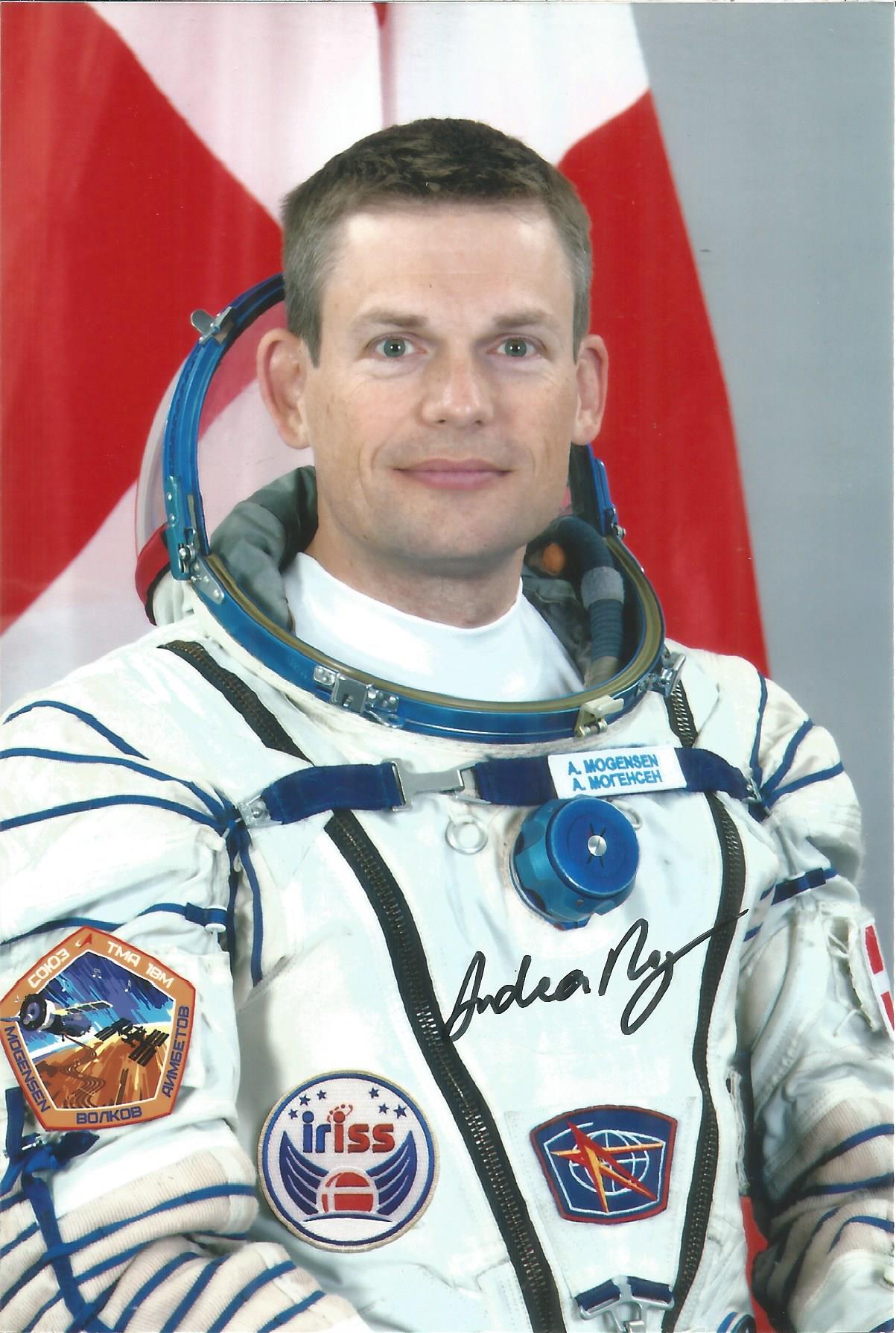 A. Mogensen Danish Soyuz Cosmonaut signed 6 x 4 colour photo. Good condition. All autographs come