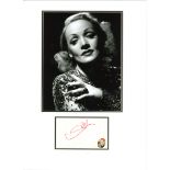 Marlene Dietrich 16x12 mounted signature piece features superb black and white photo and signed