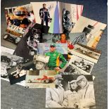 Motor Racing collection 17 assorted signed photos featuring legends of Formula One such as