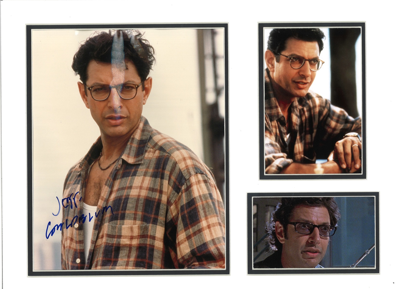 Jeff Goldblum 16x12 mounted signature piece features superb, signed colour photo and two unsigned