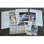 Cricket collection 6 assorted signed postcard and magazine pages some legendary names include Gary