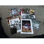 Football collection 9 assorted signed photos signatures include Billy McNeil, Frank McAvennie,