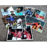 Football collection 8 assorted signed colour photos signatures include Daniel Sturridge, Emile