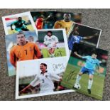 Football collection 8 assorted signed colour photos signatures include Aleksandr Mostovoi, Andy