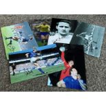 Football Everton collection 6 assorted signed photos signatures include Peter Reid, Neville