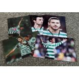 Football Sporting Lisbon collection 5 signed colour photos signatures include Miguel Veloso,